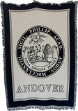 Woven Phillips Academy Fringed Blanket
