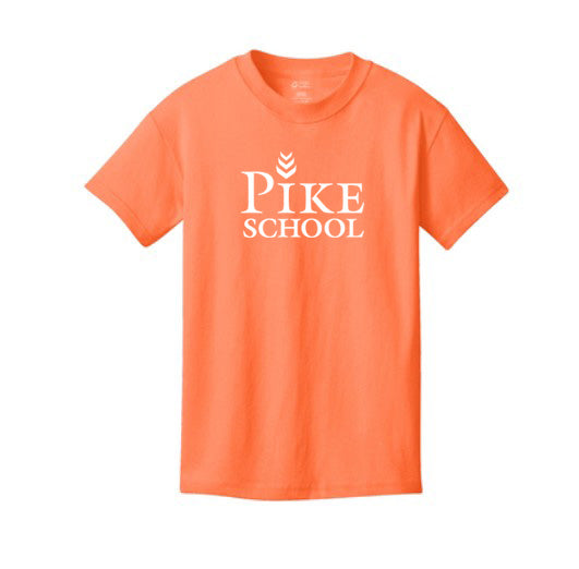 Pike School Youth Neon Orange Tee