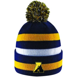 AHS Striped Knit Pom Pom Hat